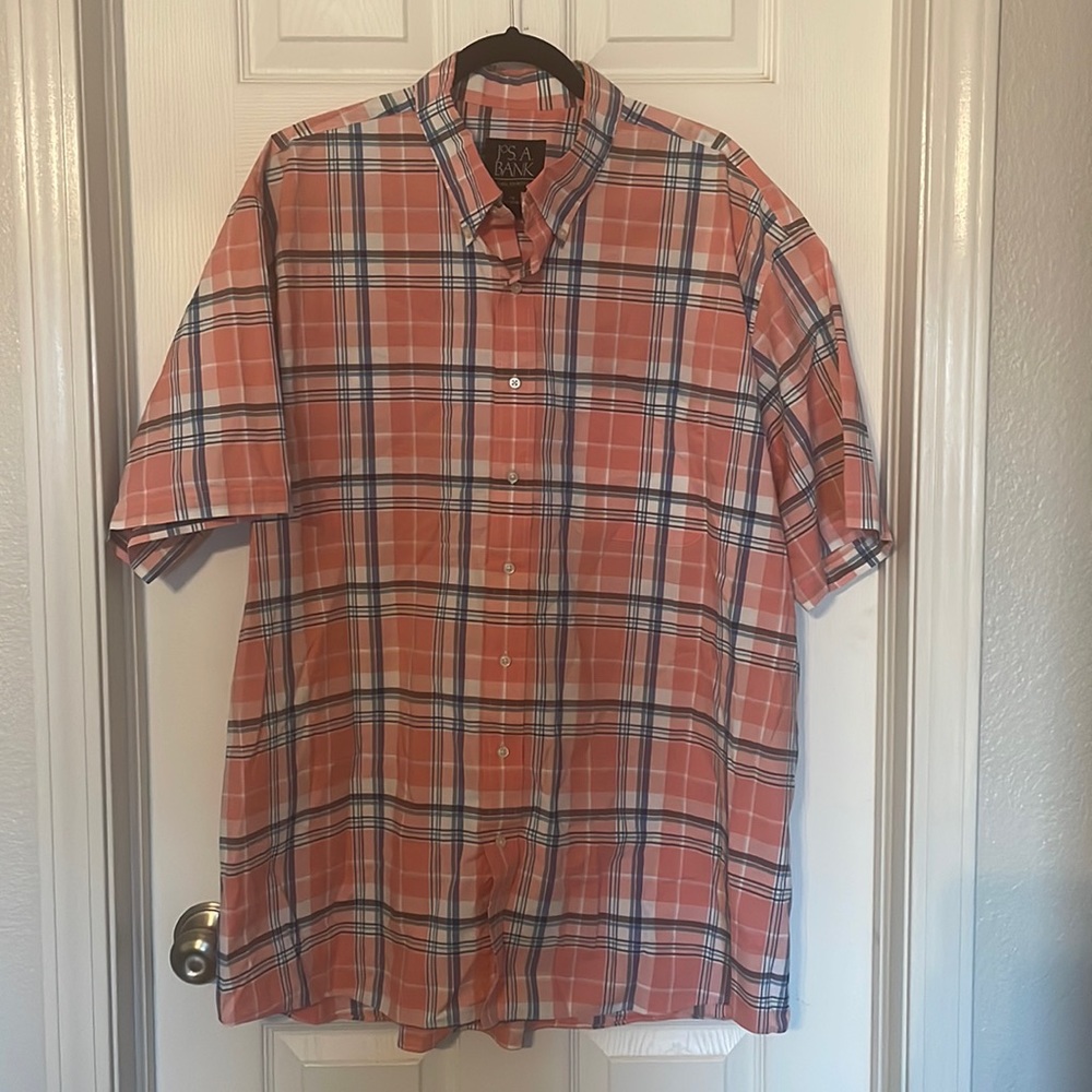 Men’s Jos A Bank 2XB Short Sleeve Casual Button Down Shirt